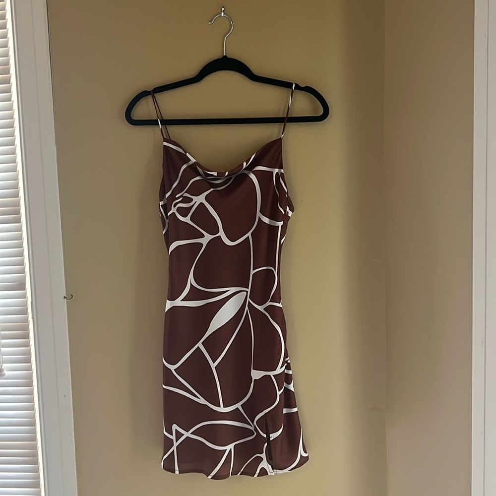 Vestique Satin Mini Mila Dress with Cowl Neck